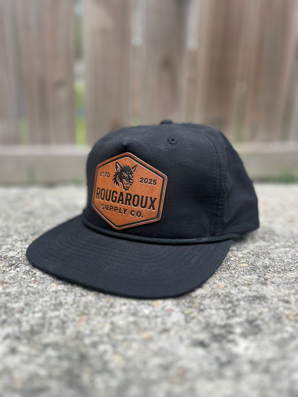 Black Leather Patch Hat (PRE-ORDER)