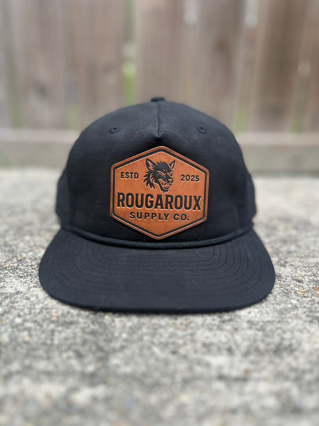 Black Leather Patch Hat (PRE-ORDER)